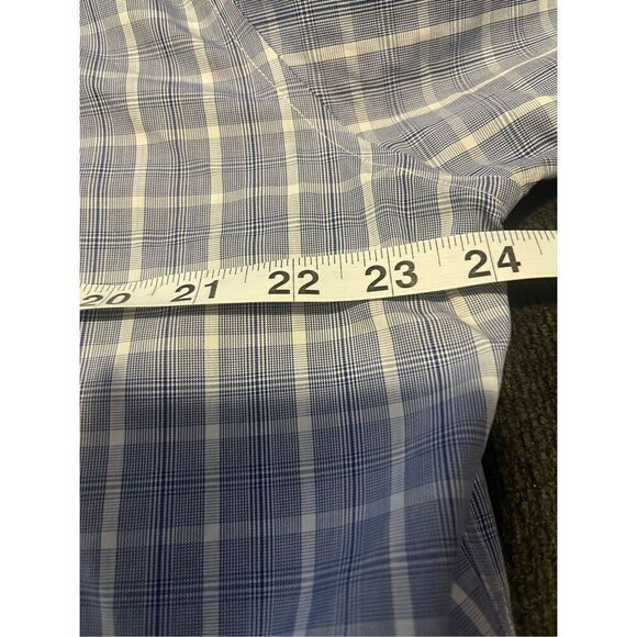 UNTUCKit Men's Blue Plaid Slim Fit Wrinkle Free Cotton Button Up Shirt Size 2XL - Picture 10 of 13